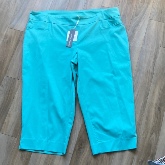 Zac & Rachel midrise wide crop pant with stretch aqua 22W - Picture 15 of 17